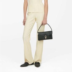 Anine Bing pleated trouser pants in white